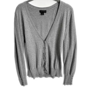 Worthington Deep V Neck Button Up Cardigan